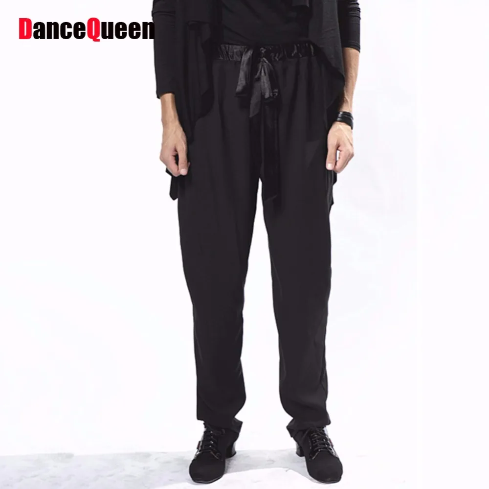 Buy Popular Male Latin Dance Pants Black Cotton Long
