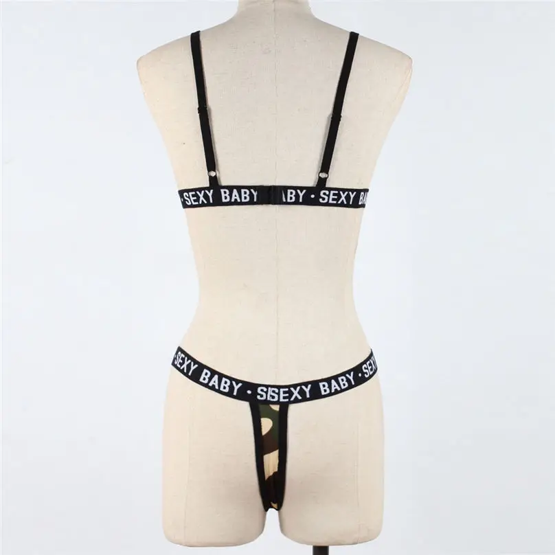 SEXY BABY Women Lingerie Open Bra Corset Mesh Underwire Muslin Sleepwear Camouflage Temptation Underwear sexy set 3Y16 (10)