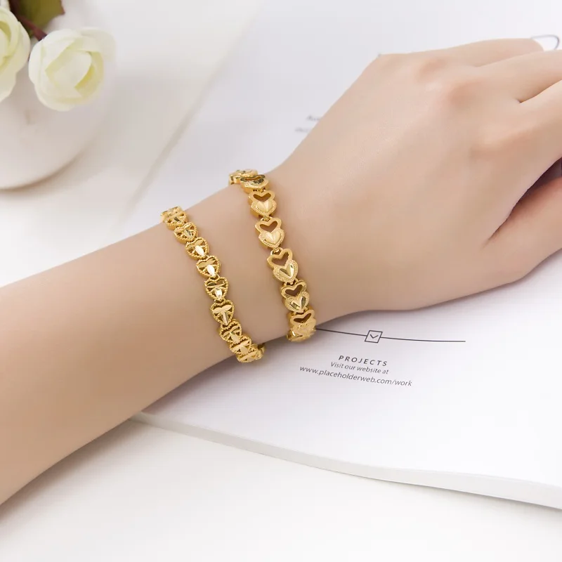 Модный браслет Healthy Energy, сердечный дизайн, медный Магнитный золотой браслет для здоровья, ручная цепочка для женщин