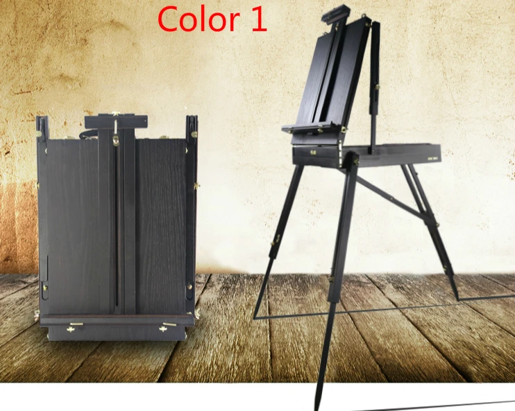 Pintura de Cavalete de Madeira Caixa de Caixa de Pintura a Óleo Especial para Artistas Clássica Esboço Conveniente Portátil Preto - Vermelho Escuro 2 caixa de pintura a óleo especial para artistas esboço