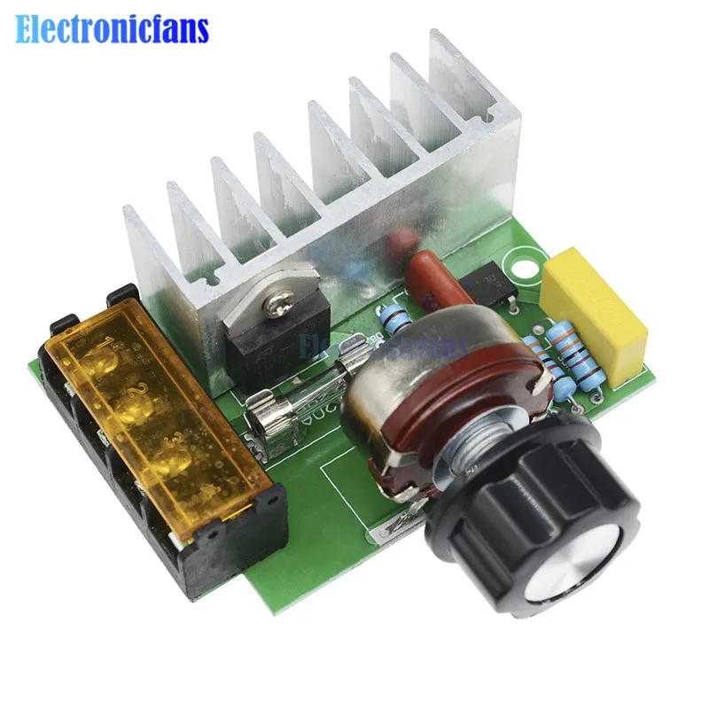 

AC 220V 4000W SCR Voltage Regulator Adjustable Power Supply Board Speed Control Dimmer for Brush Motor Electric Iron