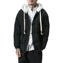 Новая мода Утепленная одежда Короткие Китайский Стиль пальто Для мужчин S зима Куртки и Пальто для будущих мам толстый меховой воротник зимнее пальто Для мужчин тренд с капюшоном