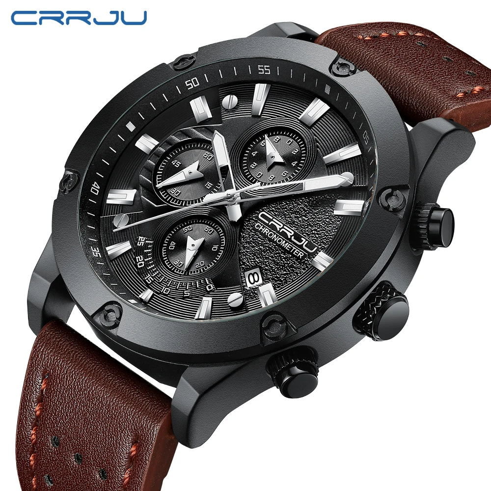 

2018 Mens WatchesFashion Multifunctional Design Watch Chronograph Quartz Sports Wrist Watch Luminous Clock Male Erkek Kol Saati