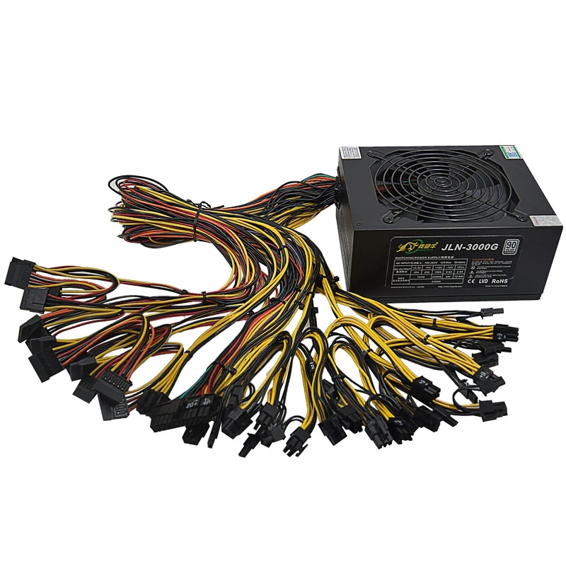 2400W ATX PSU mining Monero ethereum power supply manufacture support 12 GPU rx 470 570 onda motherboard open frame sever source