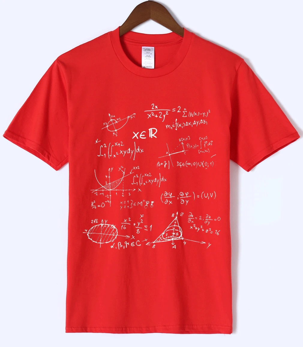 Белая футболка с математическими формулами, футболка для мужчин, лето, хлопок, Мужская футболка с круглым вырезом, облегающая футболка, модные мужские топы, футболка