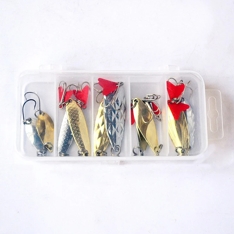 

10pcs/set Hard Baits Sequins Noise Paillette Tackle Spinner Metal Spoon Fishing Lure Box Set