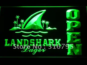 

082 Landshark Lager Beer OPEN Bar LED Neon Light Signs with On/Off Switch 20+ Colors 5 Sizes to choose