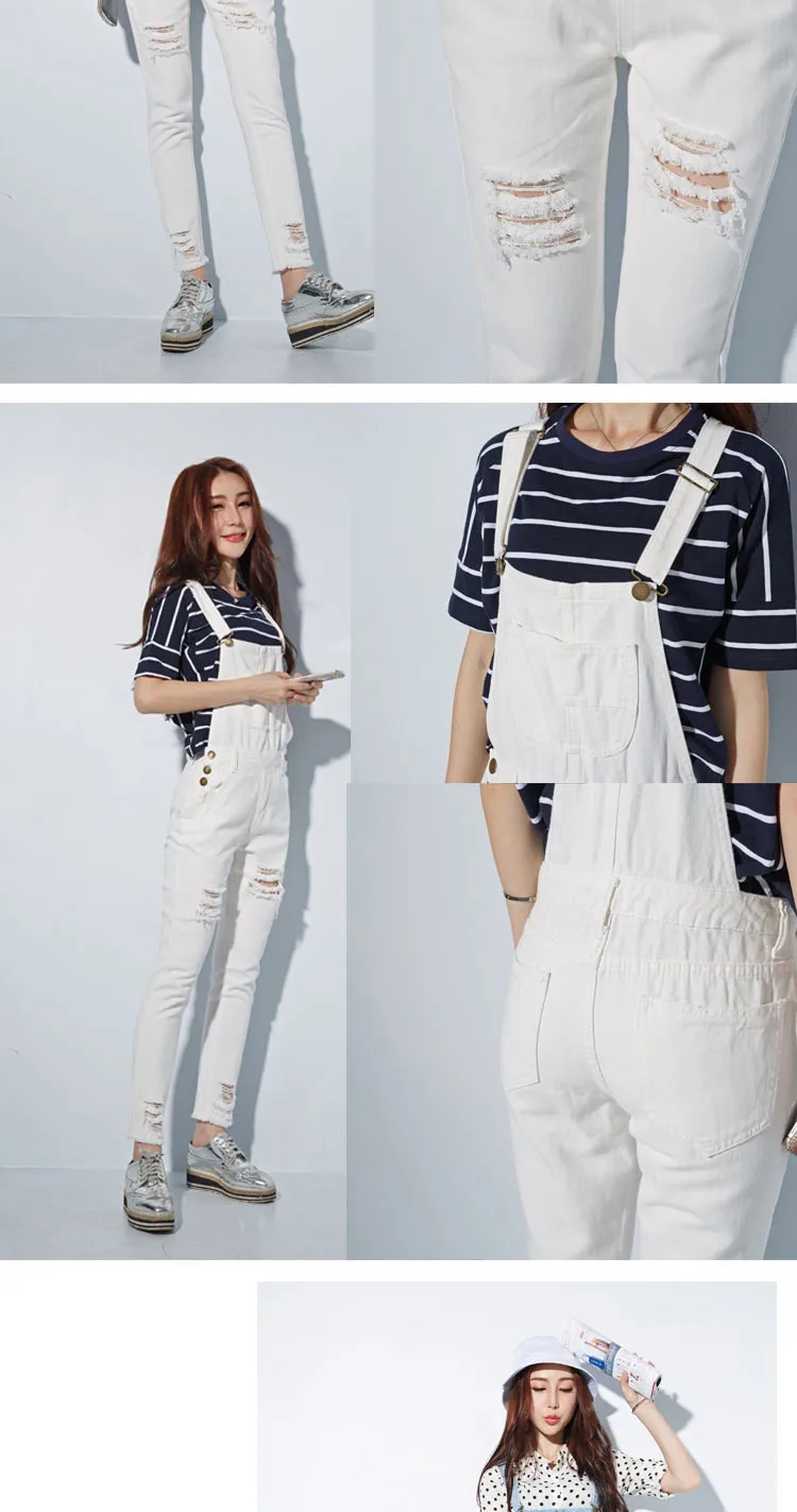 HCYO Fashion Jumpsuit Female Denim Overalls for Women Bodysuit salopette femme En Jean Women Ripped Hole Denim Jumpsuits Rompers (9)