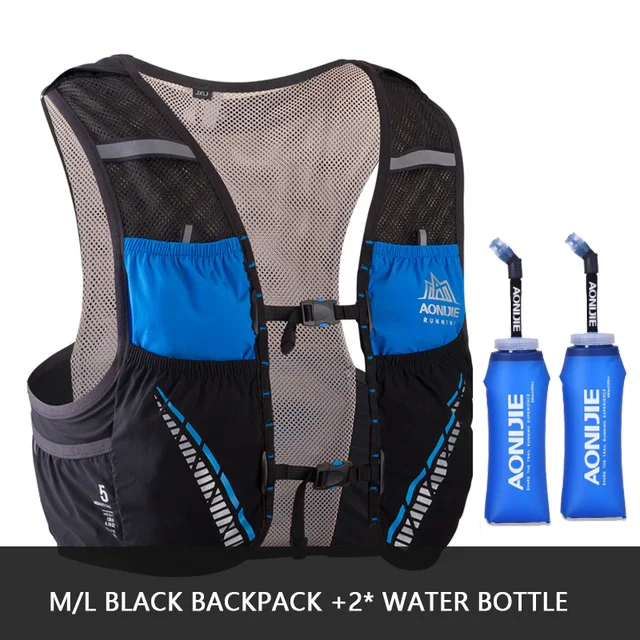 AONIJIE C933 5L гидратация пакет рюкзак сумка Жилет Жгут водный Пузырь походный Кемпинг бег марафон гонки скалолазание рюкзак - Цвет: ML and 600ml bottles