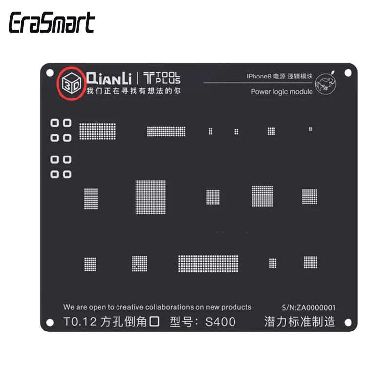 3D Черный трафарет Qianli универсальный для iPhone 5/5S/6/6P/6S/6SP/7/7P/8/8P/X реболлинг модуля