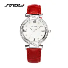 SINOBI Women Fashion Watches For Brand Elegant Luxury Ladies Leather Wristwatch With Diamond Quality Female Clock 2017 F93
