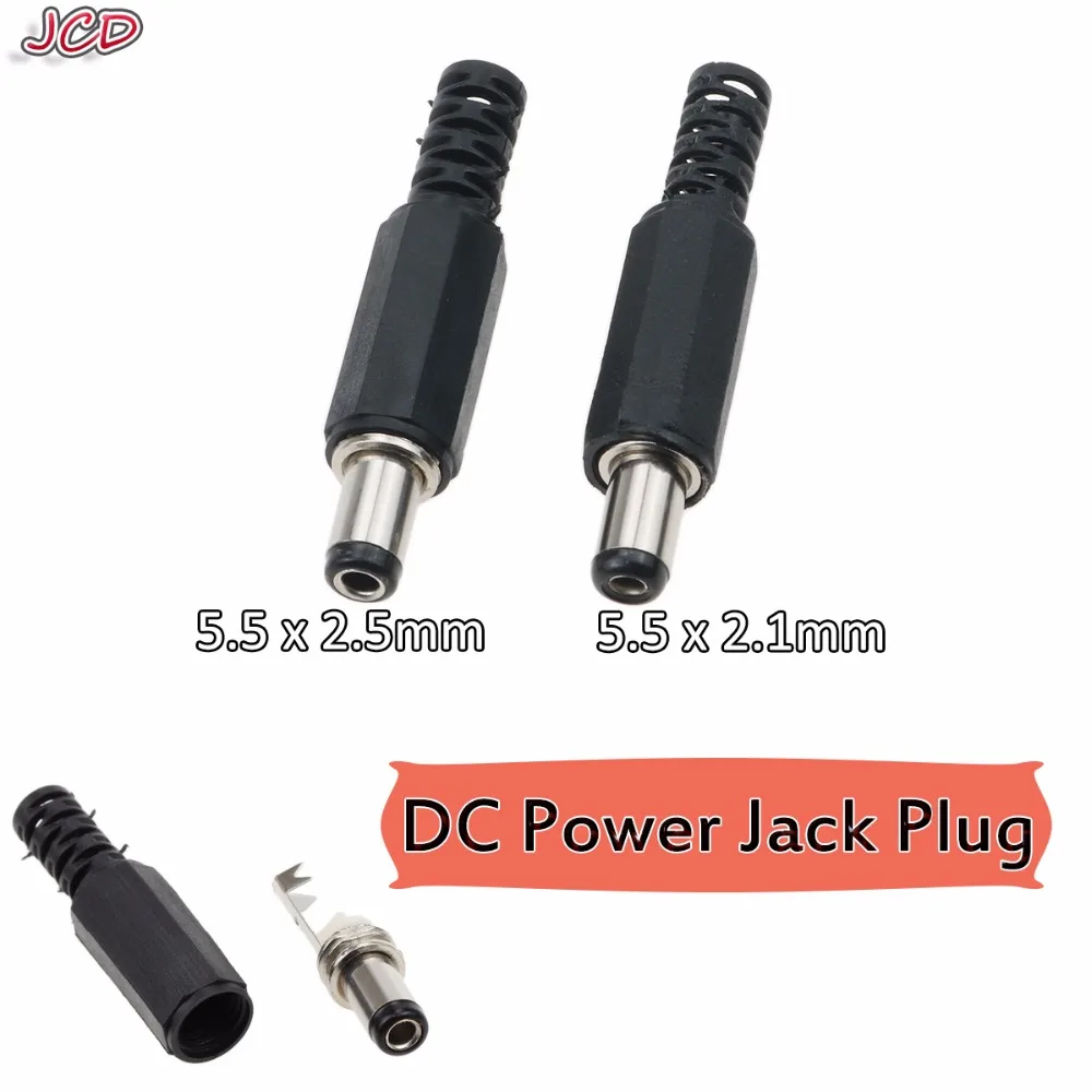 

JCD 10 pcs/lot DC power plug 5.5 x 2.5mm / 5.5*2.1MM Electric Connectors Female Mount Socket Jack Plug Wire Terminals Adapter
