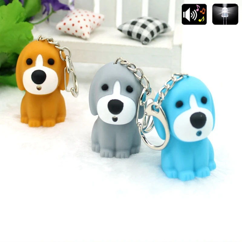 New Strange New Toys Keychains LED Sound Emitting Small Animal Keychain