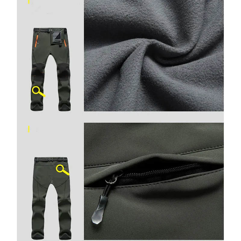 Befusy invierno Windstopper Softshell al aire libre escalada Senderismo Pantalones mujer Camping Trekking hombres pantalones Deporte Pantalon Senderismo