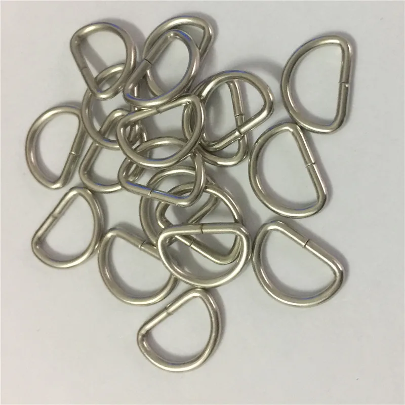 

100pcs/pack (10/12/15/25/38mm) Nickel Plated D Ring Semi Ring Ribbon Clasp Knapsack Belt Buckle