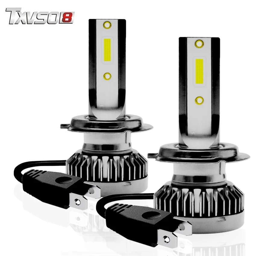 TXVSO8 luces H7 светодиодный мини-автомобиль фары лампы COB чипы H1 H8 H11 9005 HB3 комплект 6000K
