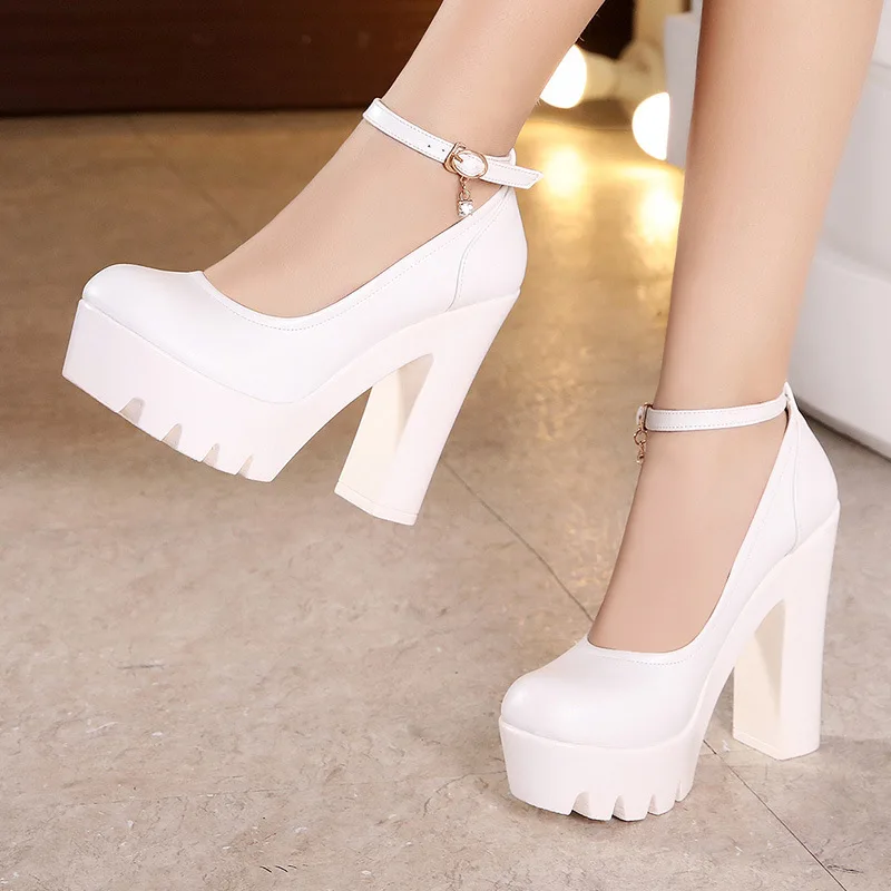 SONDR block plataforma 13cm tacones extremos altos tacos altos mujer sexy  cuadrado plata blanco bombas mujer Zapatos rhinestone ayakkabi|Zapatos de  tacón de mujer| - AliExpress