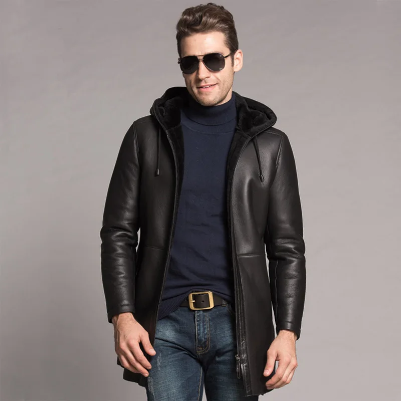 Buy 2017 New Men's Winter Shearling Coat Men's Warm