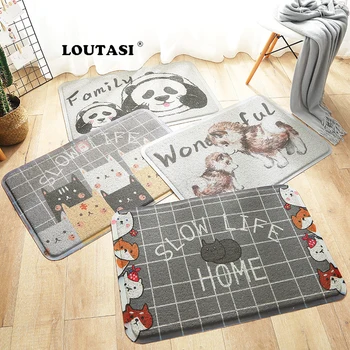 

LOUTASI Cat Printed Floor Mat Anti-slip Floor Kitchen Carpets Toilet Tapete Door Mat Water Absorption Non-slip Rug Porch Doormat