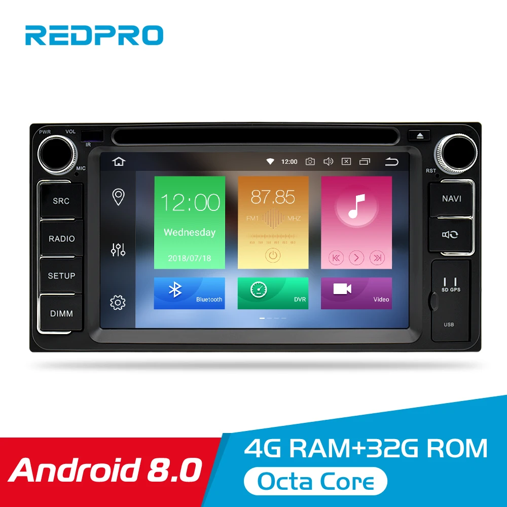 

Universal Android 9.0 DVD GPS Navigation Radio Video Player Stereo 4G RAM+32G ROM 2 Din Wifi Bluetooth headunit Car Multimedia
