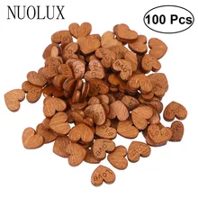 100 шт деревянные формы в форме сердца, лазерные пустые украшения, ремесленные открытки, декор для скрапбукинга(ретро цвет