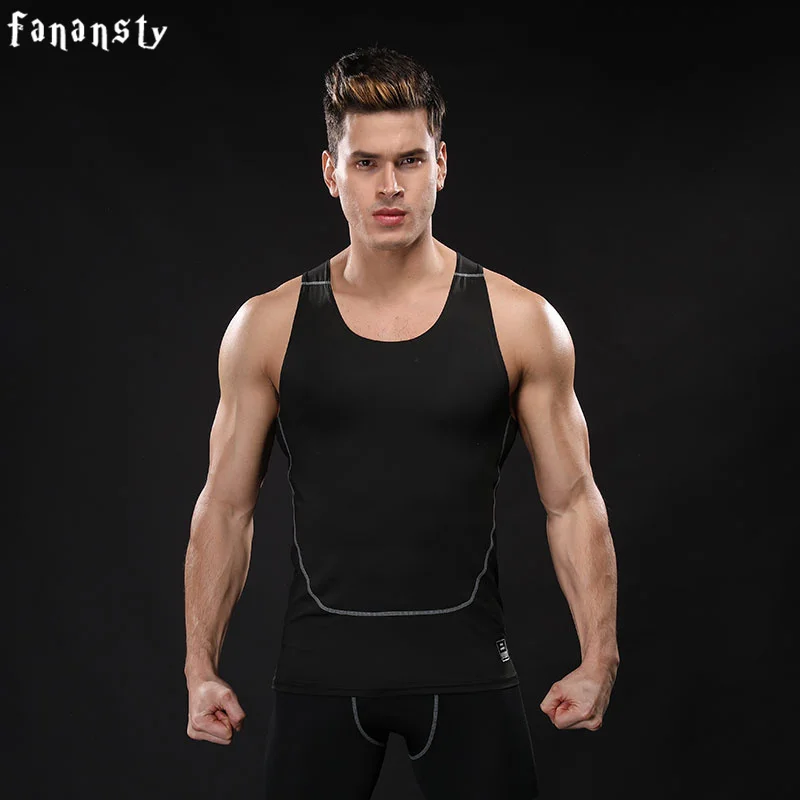 

Summer Men's Sports Compression Tank Tops Quick Dry Bodybuilding Fitness Men Athletic Running Vests Men for Gym Vests 2017 New