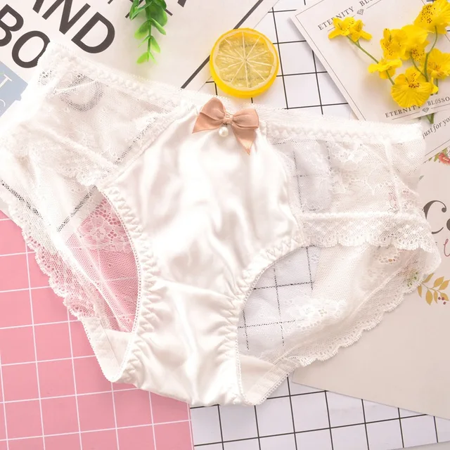 Milk Silk Heart Japanese Style Cute Women Underwear Sweety Lovely Style
