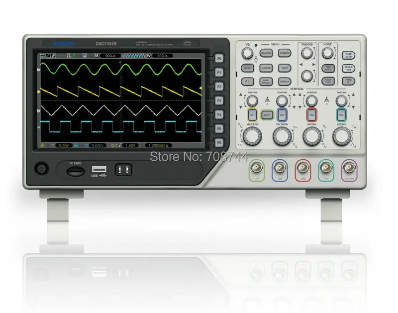 Hantek DSO7304B цифровой осциллограф 2Gsa/s Реальная частота образцов 4CH 300 МГц полоса пропускания 64 K Глубина памяти