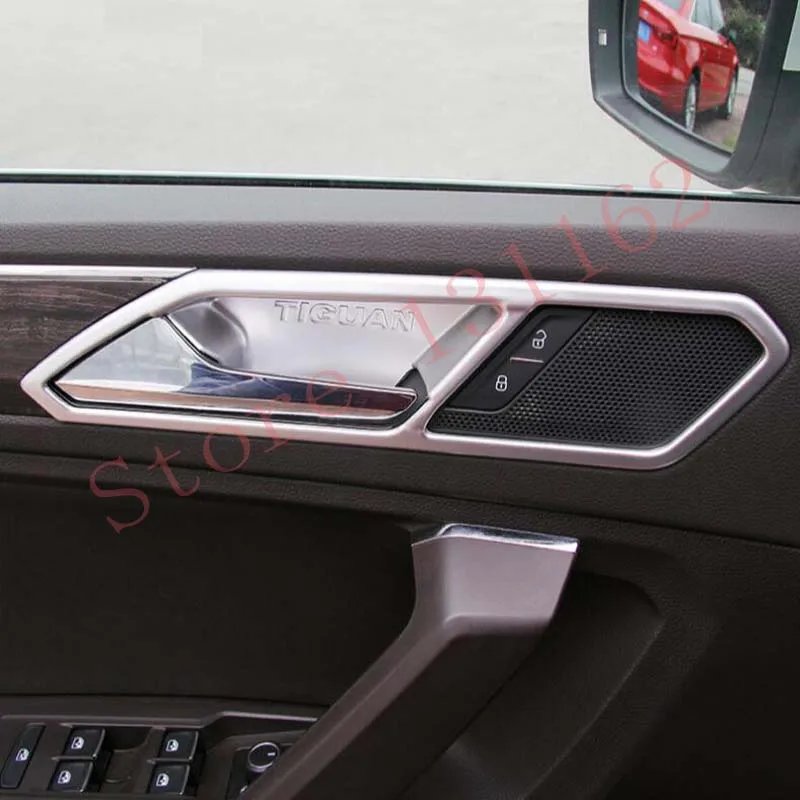 4pcs Car ABS chrome Interior Door Handle Bowl Cover Trim For VW Tiguan