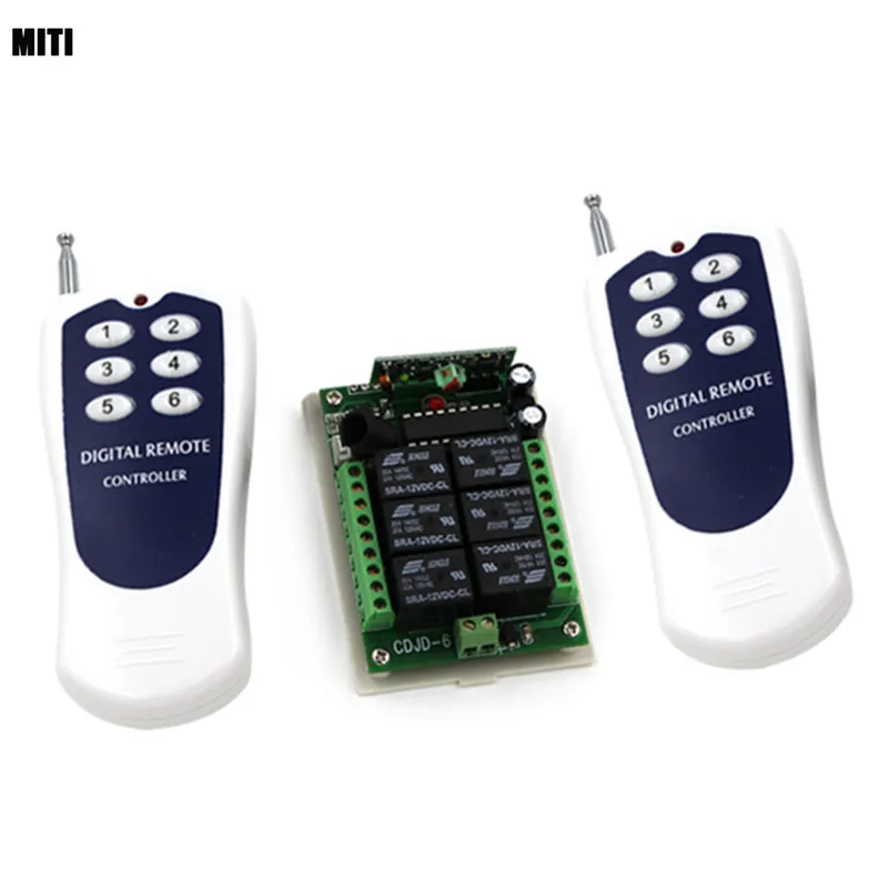 

MITI DC 12V 6CH channel RF Wireless Remote Control Switch & Remote Control System 1 receiver and 2 transmitter 4278