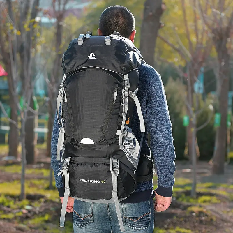 Água ao ar Bolsas de Acampamento 60l à Prova Cavaleiro Livre Dwaterproof Caminhadas Mochilas Mochila Quadro Interno Esporte Viagem Trekking Escalada 4 Cheap Mochilas escal.