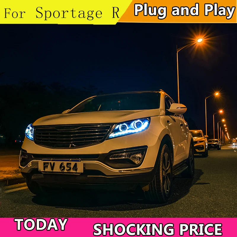 Doxa автомобильный Стайлинг для Sportage R фары 2011- для Sportage светодиодный налобный фонарь светодиодный биксеноновый объектив Высокий Низкий луч парковка