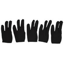 New Sale 5 x 3 Fingers Gloves for Cue Billiards Snooker Black