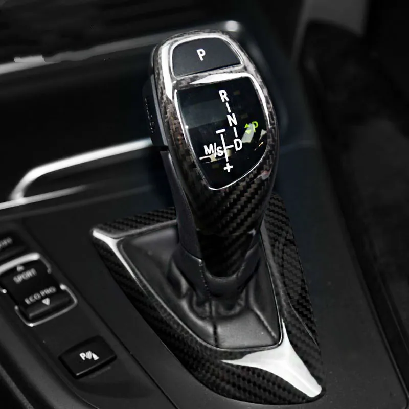 Car Real Carbon Fiber Gear Knob Decoration for BMW E46 E60 E90 F10 F30