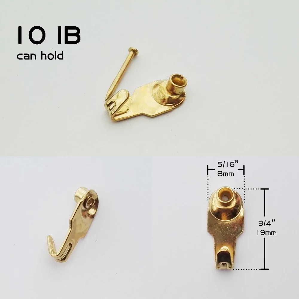 Wall hooks Picture frame hangers Hanging hooks 10pcs Steel Metal Picture Photo Oil Painting Hook Hanger Hard Wood Solid Wall No trace Furniture Accessories