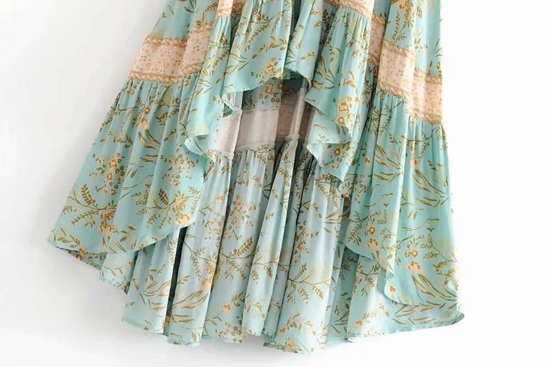 Богемный Вдохновленный юбка винтажная Бирюзовая Асимметричная высокая-низкая юбка Бохо эластичные цыганские юбки женские летняя юбка faldas