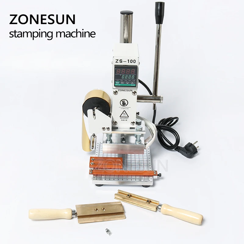 ZONESUN машина для тиснения горячей фольги ручная бронзовая машина для тиснения бумажника для кошелька ПВХ карты кожаная бумажная сумочка