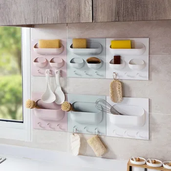 

1 Pc Storage Wall Suction Cup Plastic Storage Rack Cosmetic Toiletries Sundries Storage Holder Bathroom Organizer
