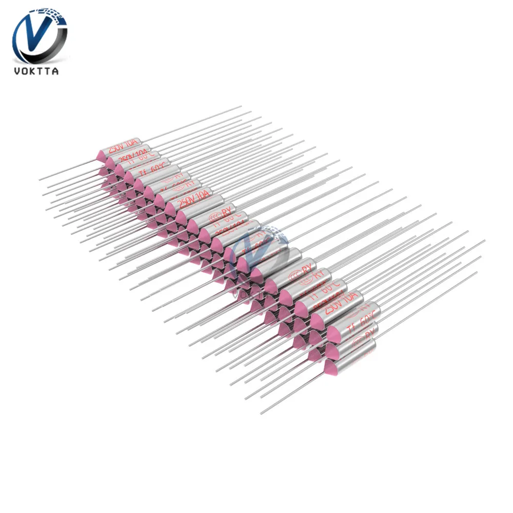 

10pcs Thermal Fuse kit RY/TF Thermal Cutoff 10A 250V 60-280℃ Temperature 60℃ 65℃ 90℃ 120℃ 95℃ 130℃ 133℃ 142℃ 167℃ 175