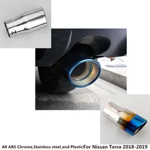 For Nissan Terra 2018 2019 car Styling cover muffler exterior end pipe outlet dedicate stainless steel exhaust tip tail 1pcs