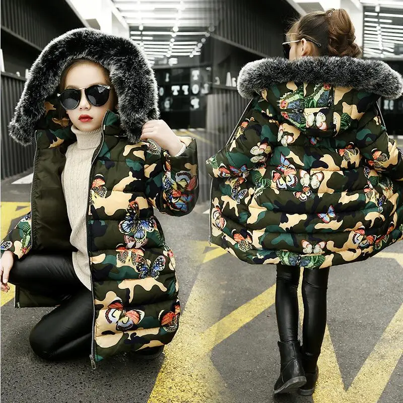 

Winter Girls Cotton-padded Outerwear & Coats For Kids Thick Warm Clothes Children's Jacket Parka for A Girl Clothing Overcoats