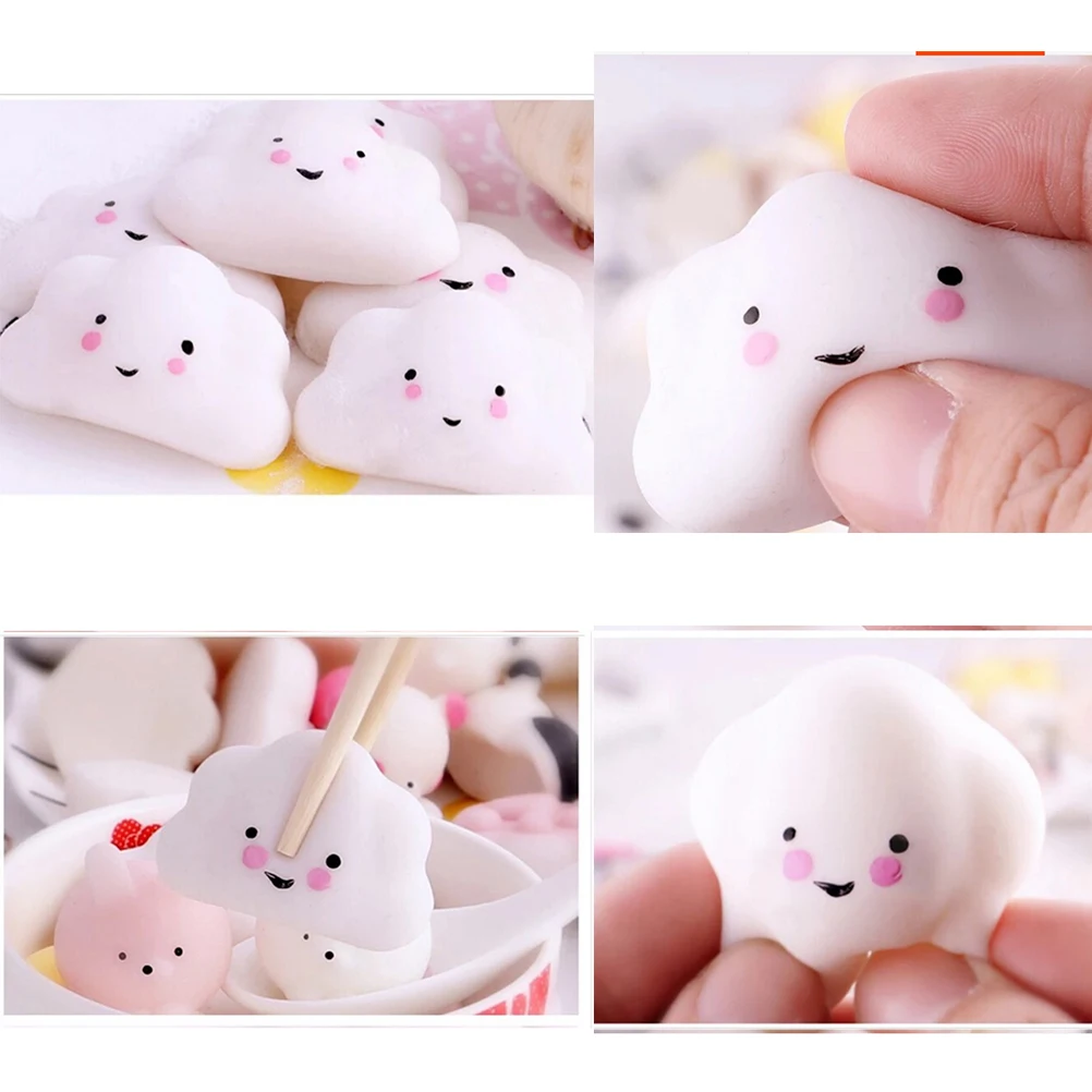 4 pcs البسيطة سحابة لينة ضغط الصحافة بطيء ارتفاع الهاتف سحر حزام الخبز كعكة طفل لعبة Hobbie هدية Ushihito Kawaii لطيف اسفنجي
