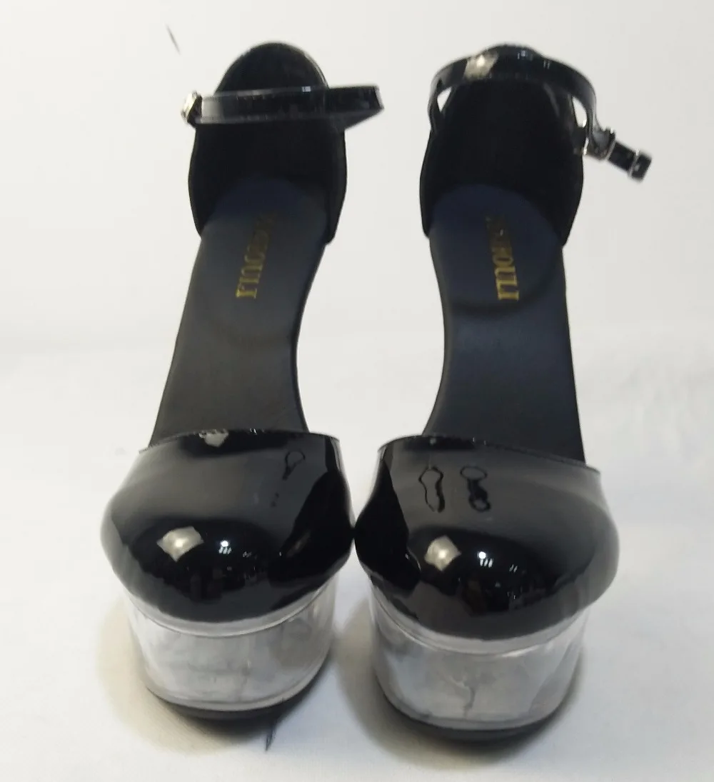 Banquet crystal single shoes, 15cm super high heel fun shoes, model nightclub pole dance performance shoes