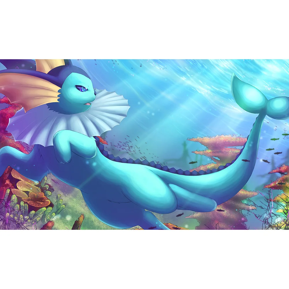 (Vaporeon Playmat) Custom Poke Go Playmat, Anime Playmat, Custom Print