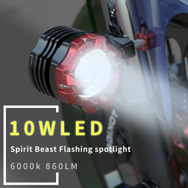 

SPIRIT BEAST 10W Lens Motorcycle Car Lights External Flashing Auxiliary Lights LED Spotlight Motorcycle Modification Accessories