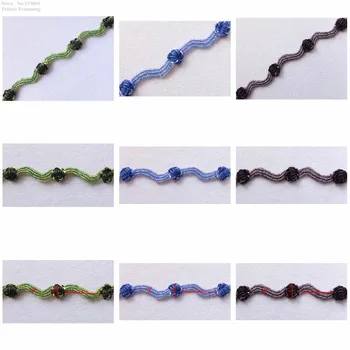 

Free Shipping 1Yard x Handmade 6 colors(Olive Green/Blue/Dark Purple/Purple/Brown/Maroon) Sequined Beaded Flower Lace Trims PBT2