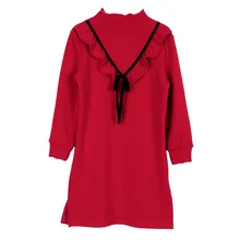 Новое Осеннее хлопковое платье детское платье с оборками и рукавами детское платье длинная рубашка для малышей футболка для малышей для родителей и детей#3736