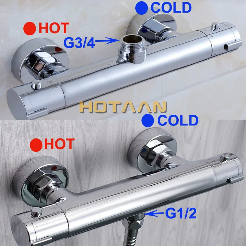 Настенный двухручный смеситель для душа с термостатом термостатический смеситель, хромированные смесители для душа, YT-5311-A