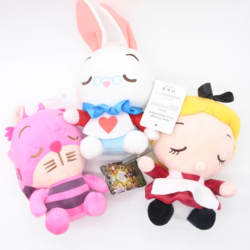 

20cm Alice In Wonderland Rabbit Cheshire Cat And Princess Alice Plush Stuffed Toy Kawaii Dolls Christmas Gifts S3153