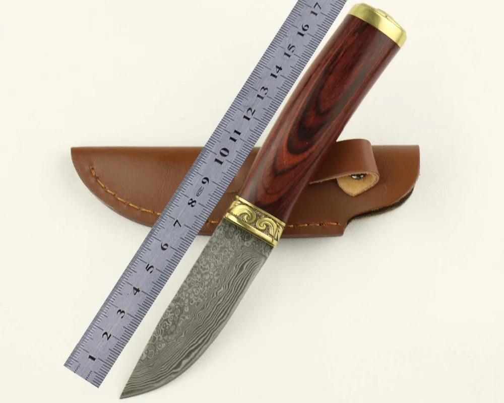 Damascus tactical fixed blade hunting knife hand Damascus steel